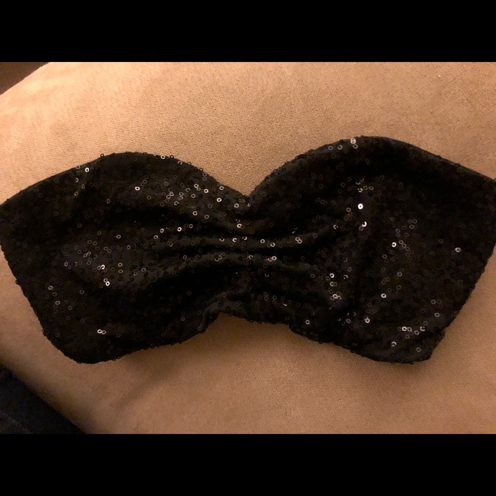Black sequined bandeau  Top Secret size S